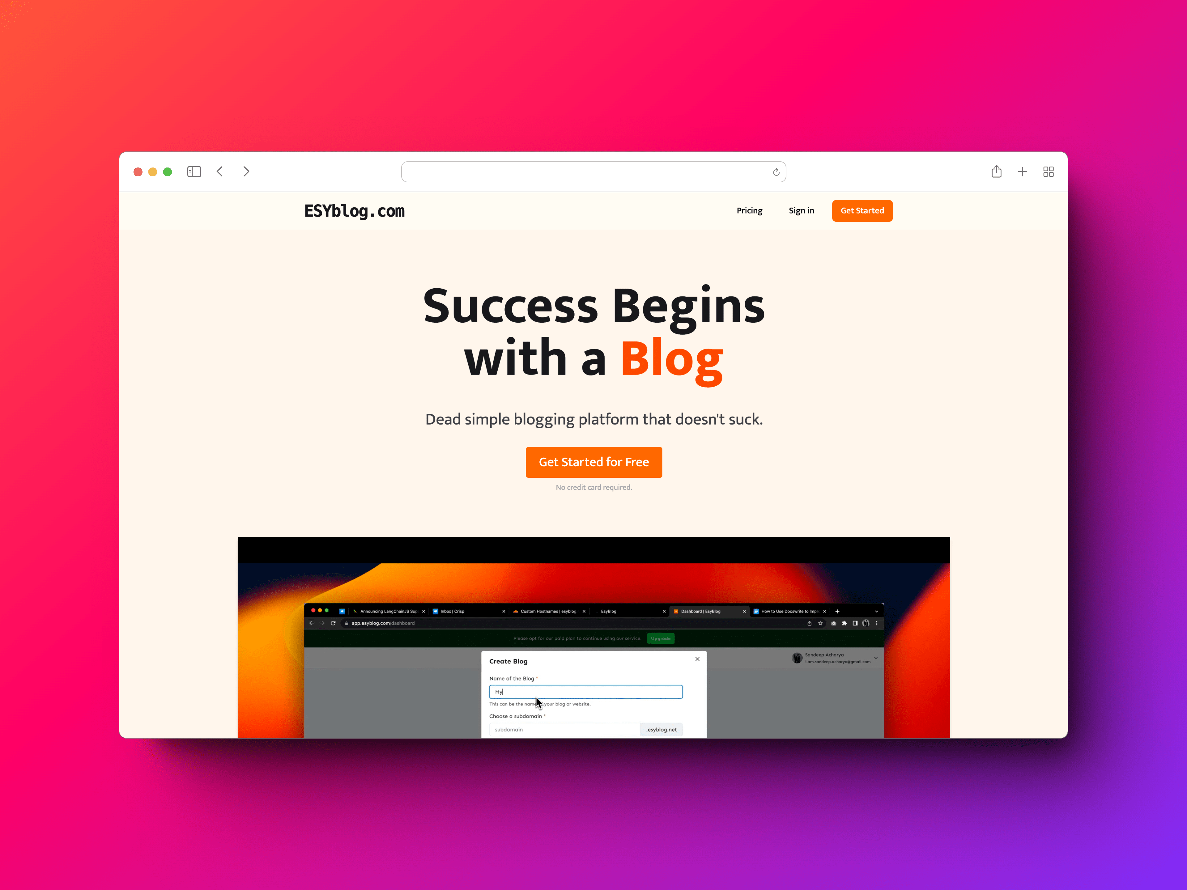 EsyBlog screenshot