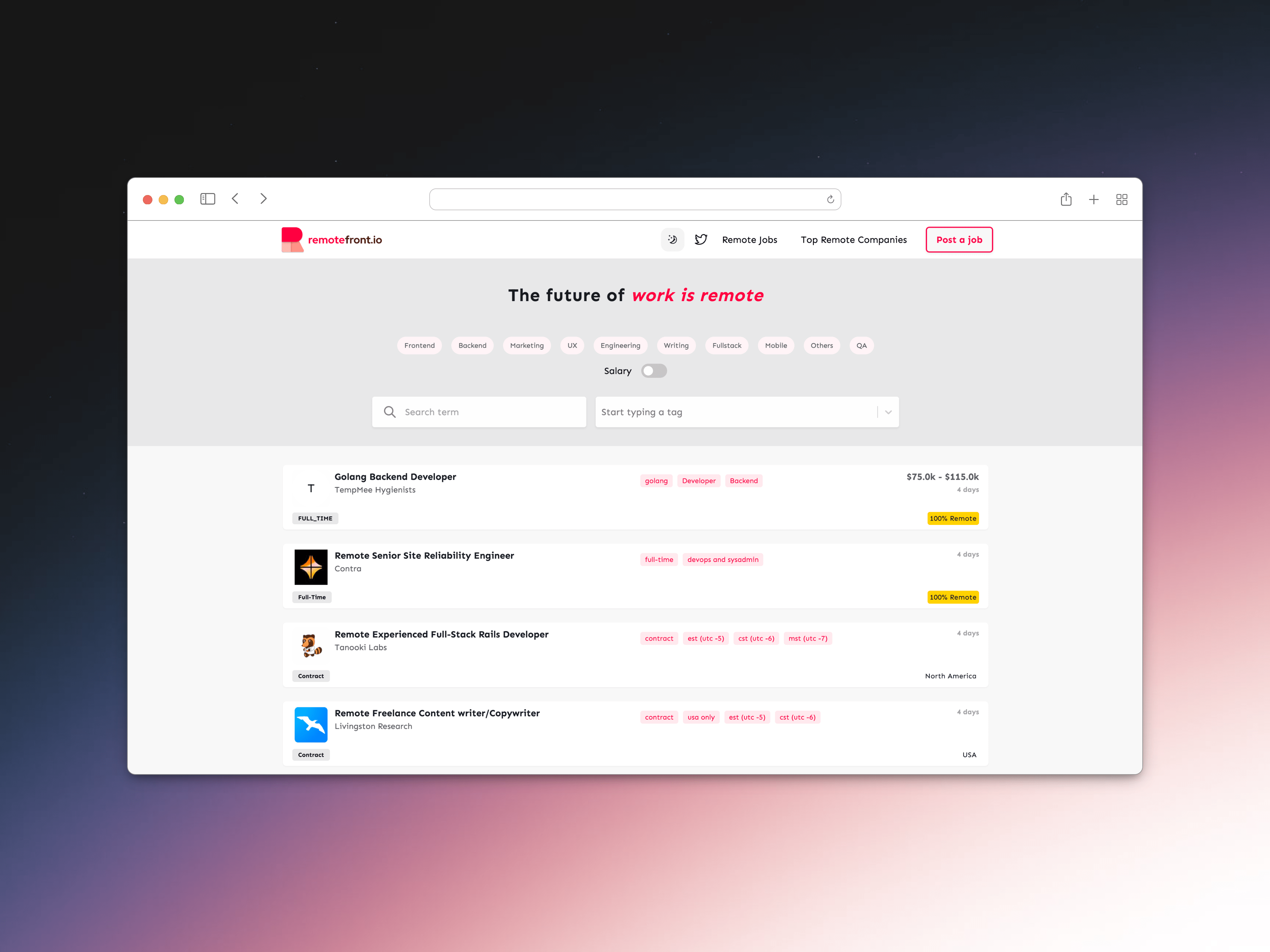 RemoteFront screenshot